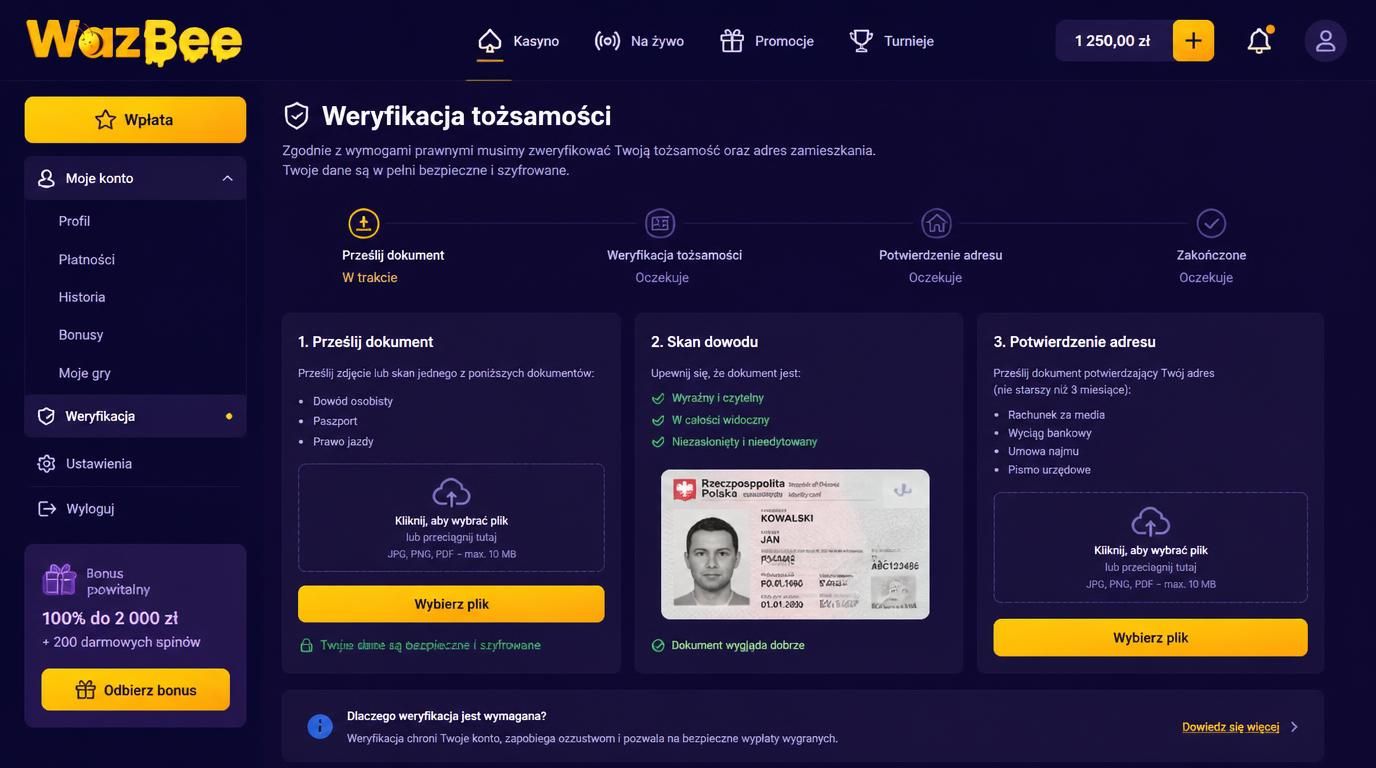 Etap weryfikacji KYC